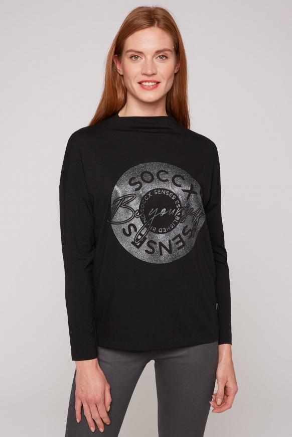Langarmshirt mit Stehkragen black