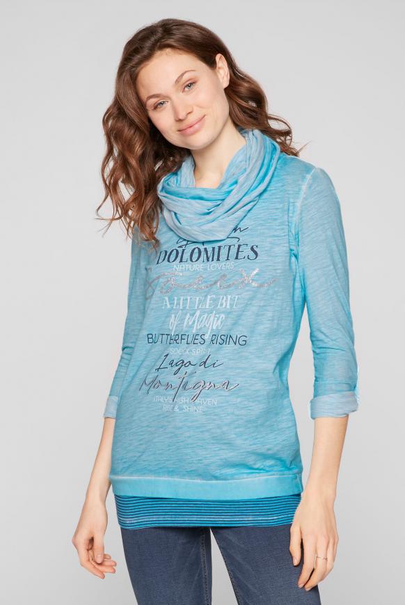Langarmshirt mit Top und Loopschal 3-in-1