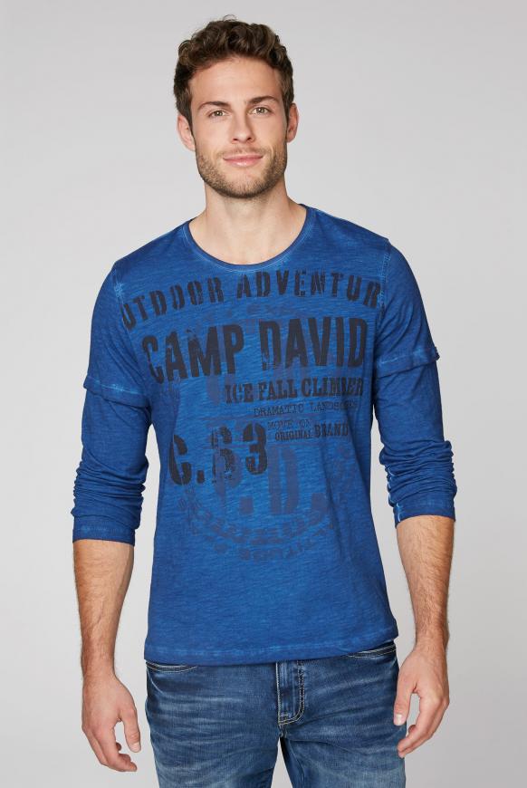 Langarmshirt Oil Dyed mit Artwork