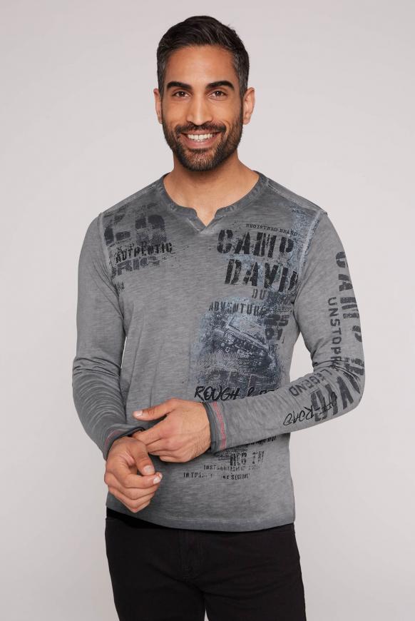Langarmshirt Oil Dyed mit Photoprint