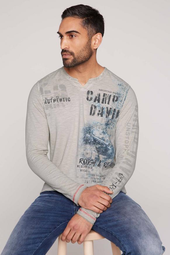 Langarmshirt Oil Dyed mit Photoprint