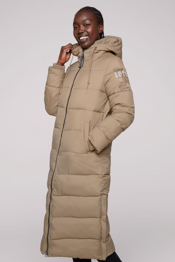 Langer Wintermantel mit Kapuze