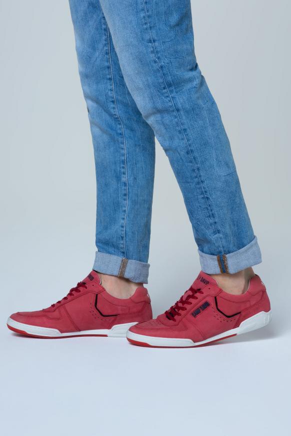 Leder-Sneaker mit Logo-Applikationen