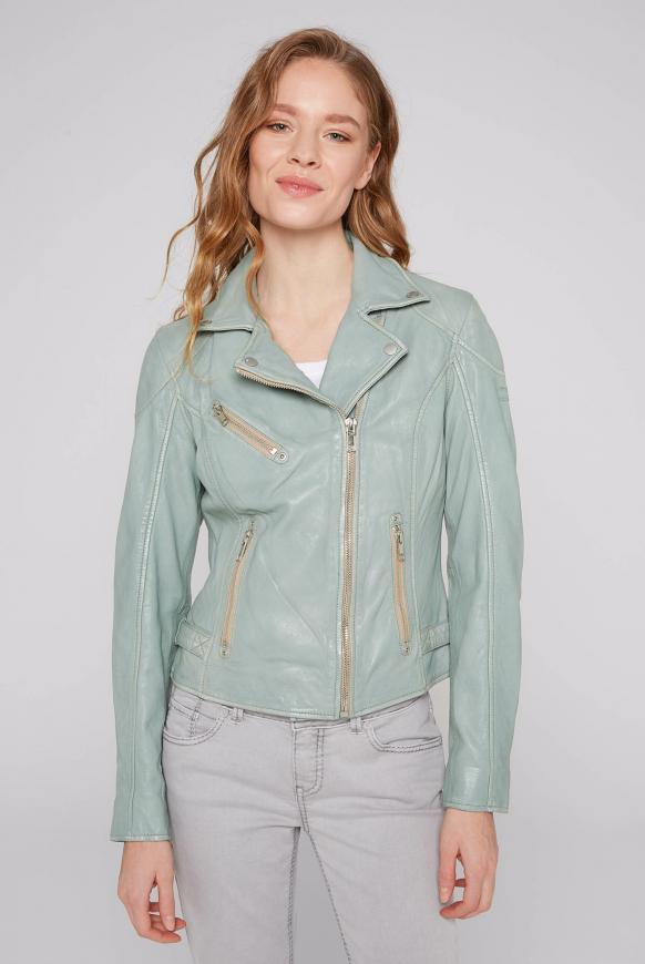 CAMP DAVID & SOCCX light im | Lederjacke Biker-Stil mint