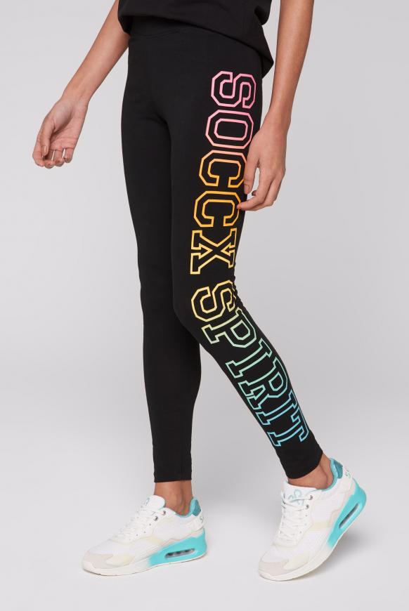 Leggings mit Rainbow Logo Print black