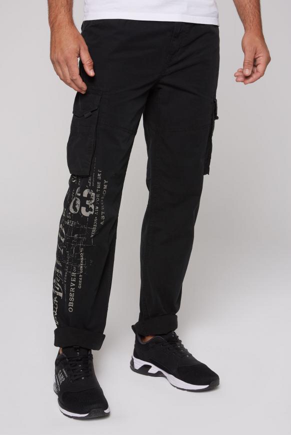 Leichte Cargohose mit Label Prints black