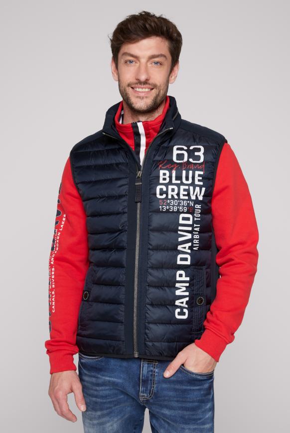 Leichte Steppweste mit Softshell-Details blue navy