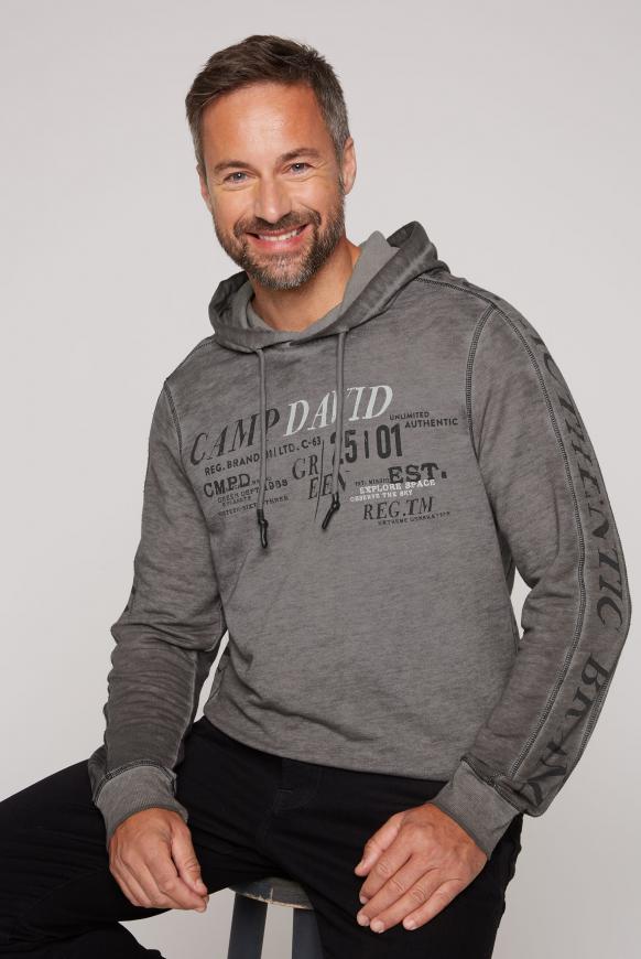 Leichter Hoodie mit vielen Logo Prints mud