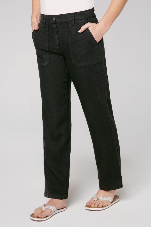 Leinenhose mit geradem Bein
