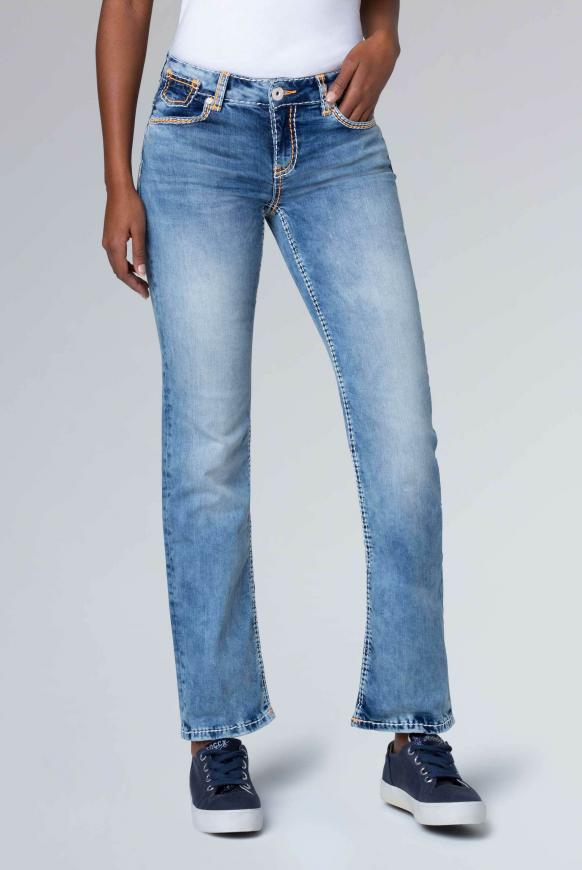 Light Random Jeans CO:LE mit Neon-Details, Comfort Fit