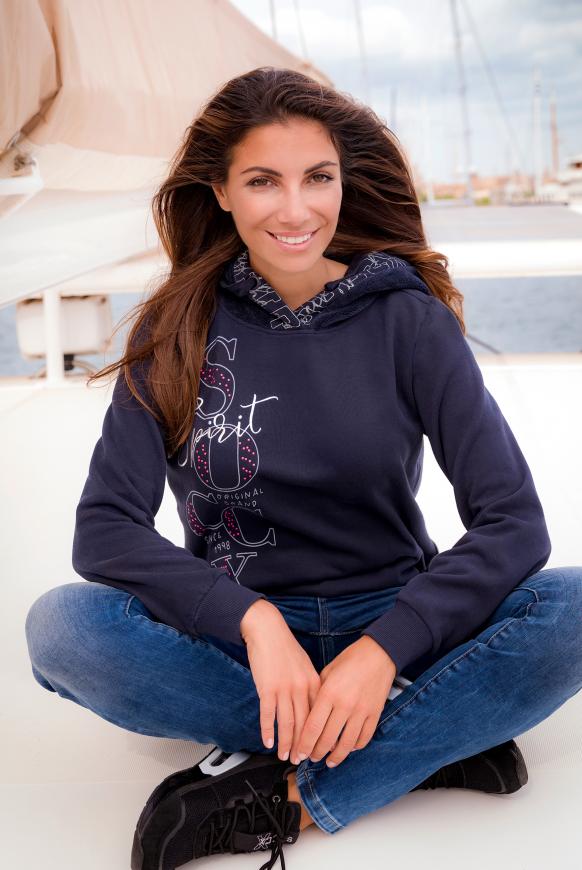 Logo Hoodie mit Kapuze im Sherpa-Look