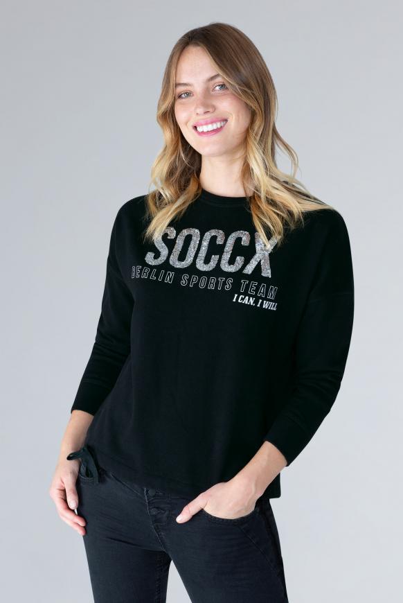 Logo-Sweatshirt mit Bindeband im Saum