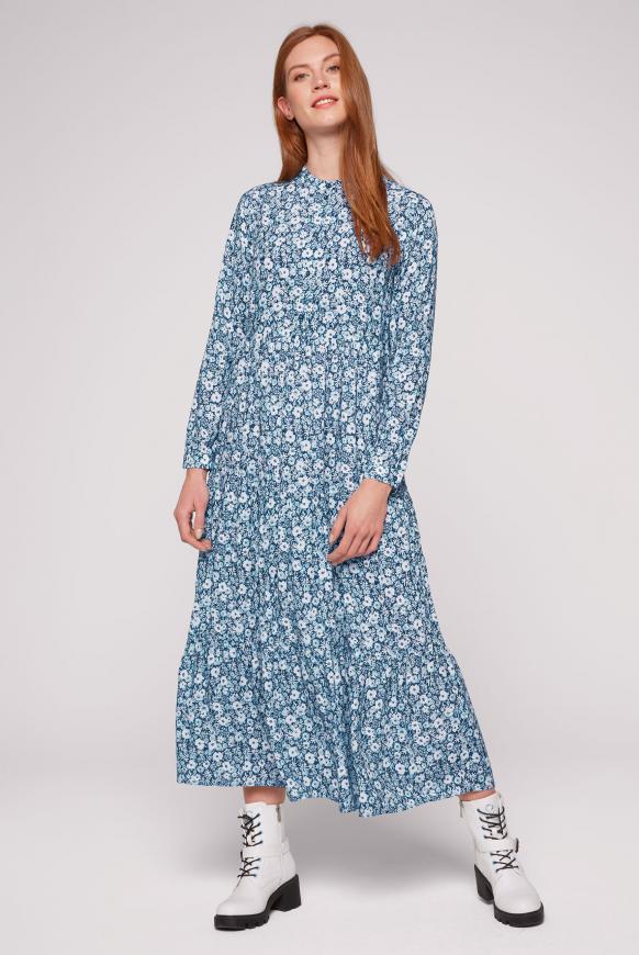 Maxikleid mit Blumenmuster smokyblue