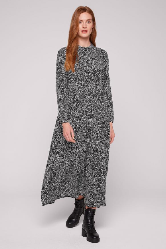 Maxikleid mit Pünktchenmuster black / white