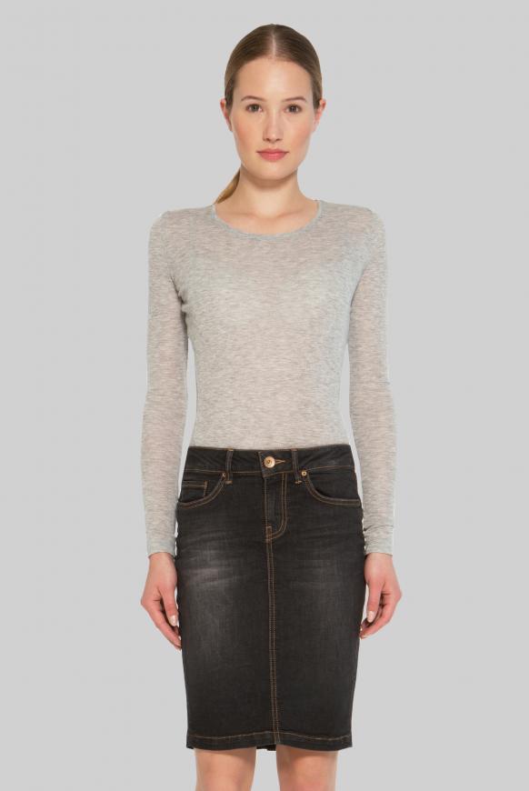 Meliertes Jersey-Langarmshirt