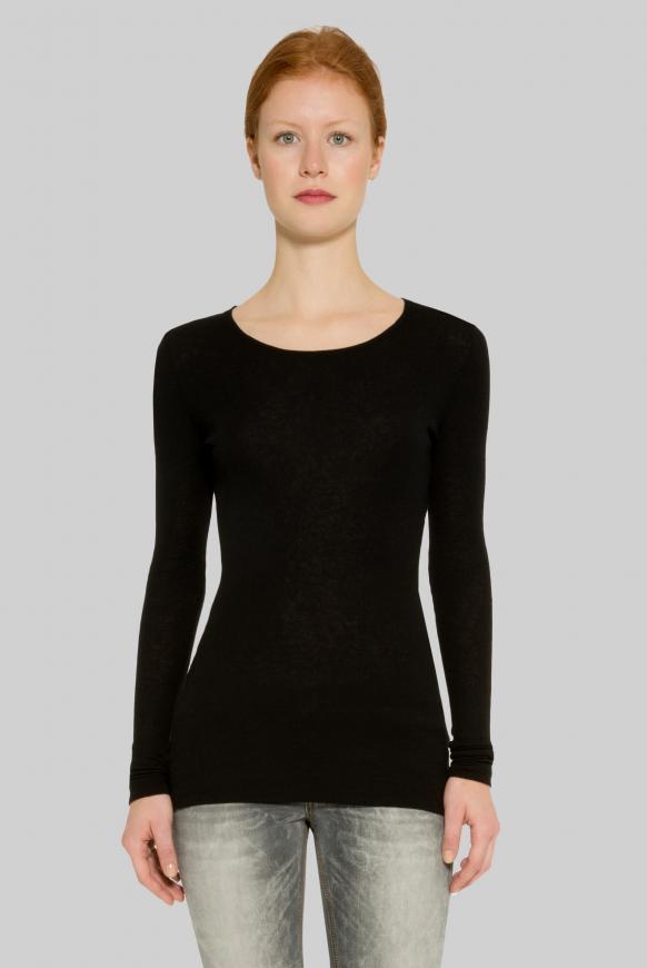 Meliertes Jersey-Langarmshirt