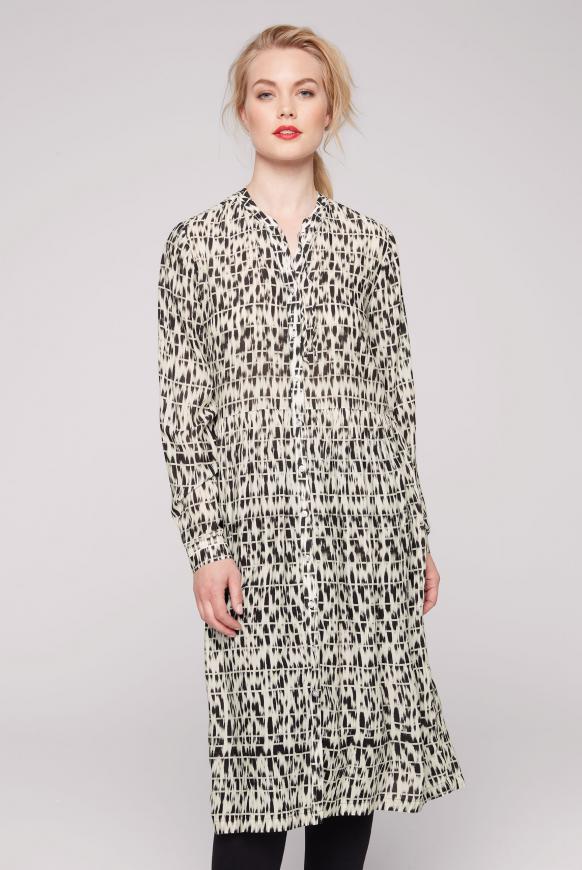 Midikleid mit All Over Print black