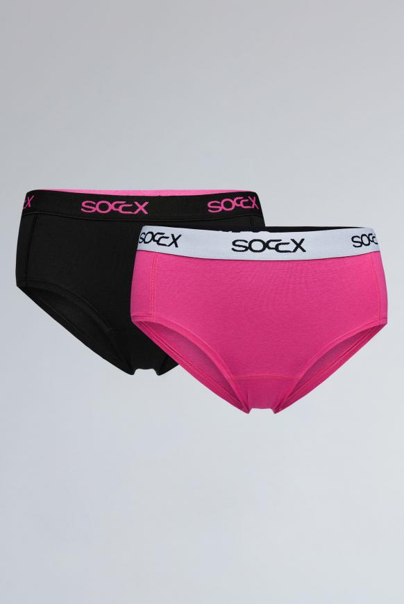 Mini Shorts mit breitem Logo-Bund 2 Pack black / pink