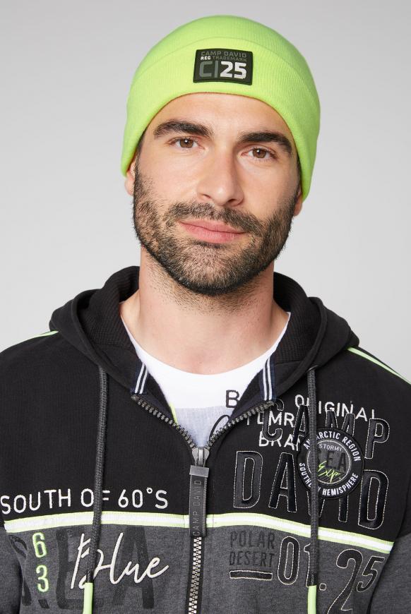 Mütze mit Rubber Patch neon lime