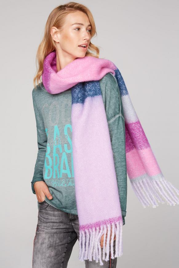 Multicolour Schal mit Fransen