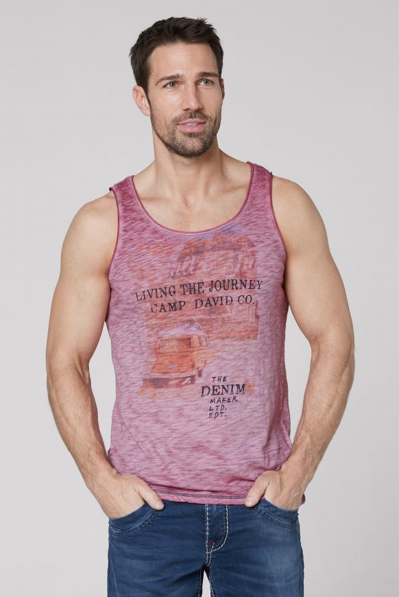 Muskelshirt aus Flammgarn mit Used Print
