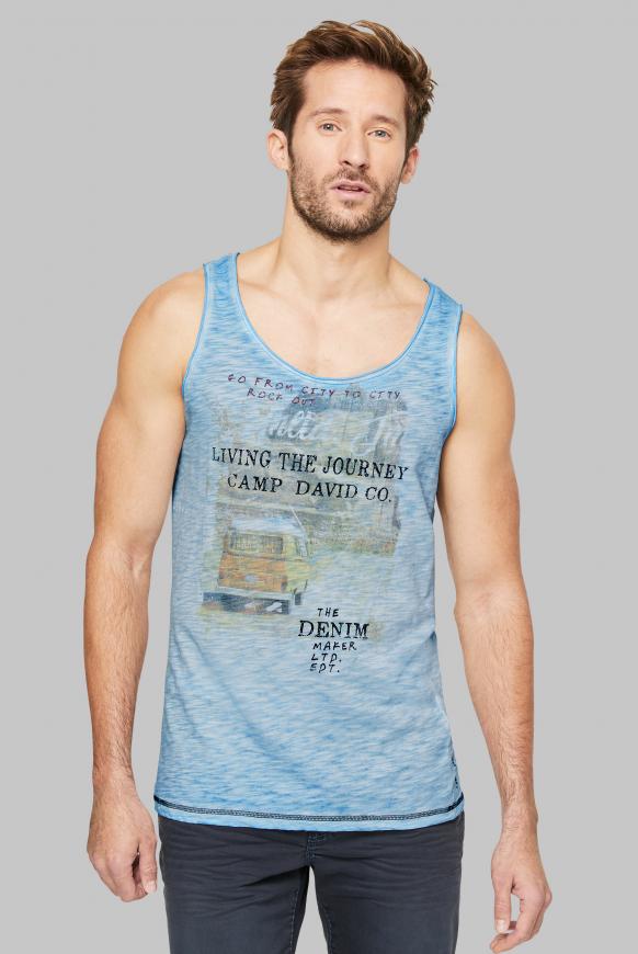 Muskelshirt aus Flammgarn mit Used Print