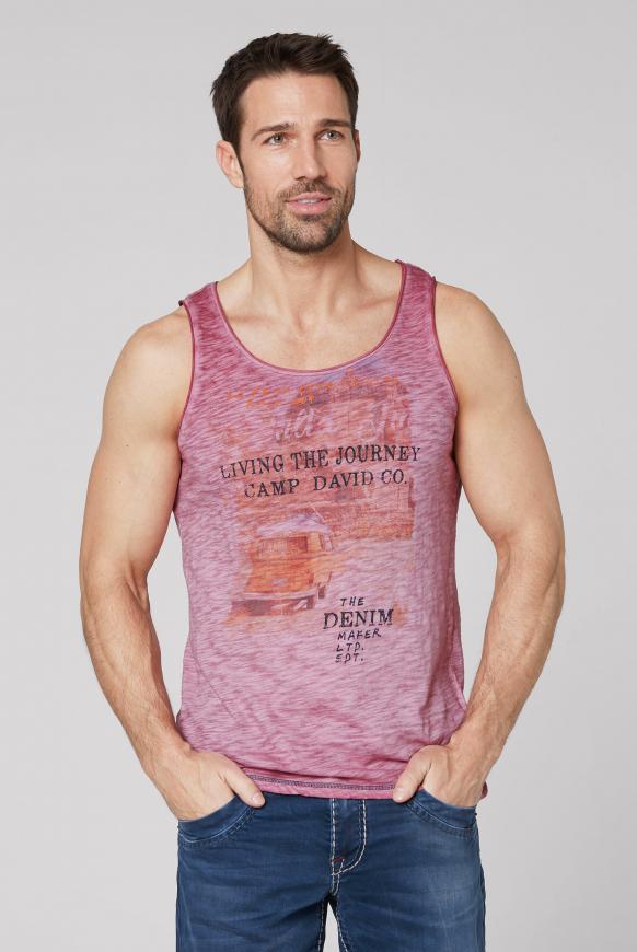 Muskelshirt aus Flammgarn mit Used Print
