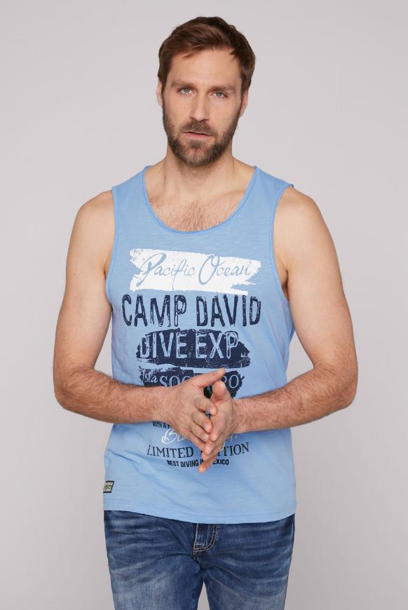 Muskelshirt im Used Look mit Prints summer blue
