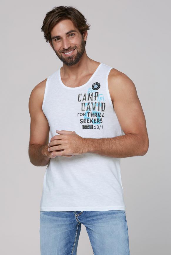 Muskelshirt mit Logo Print und Patches