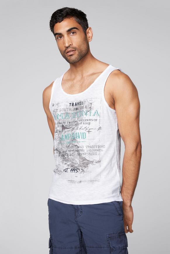 Muskelshirt mit Photoprint und Used-Kanten