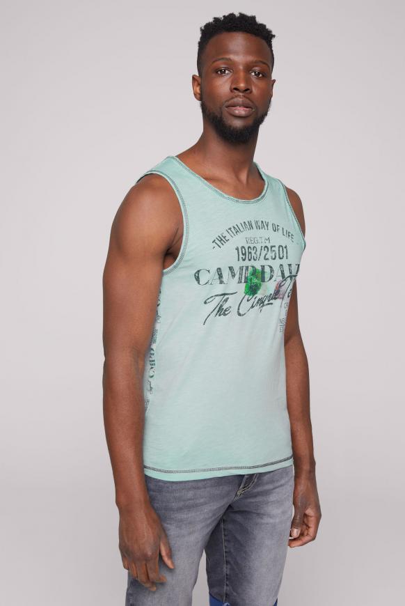 Muskelshirt mit Print und Seitentape