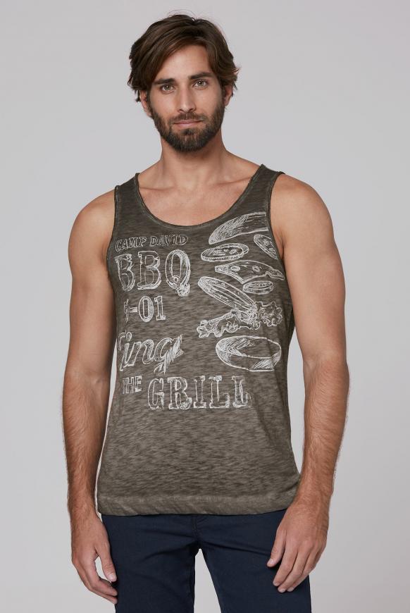 Muskelshirt Oil Dyed mit Used-Optik