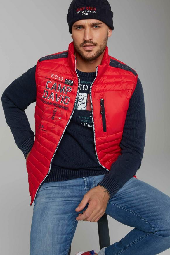 Nylonweste mit Logozipper und Artwork