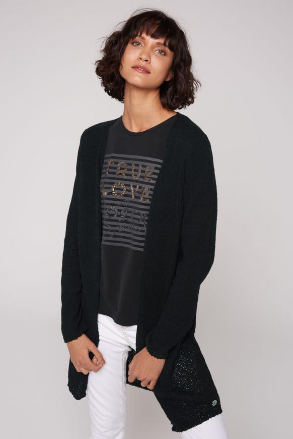 Offener Cardigan in Rippstrick