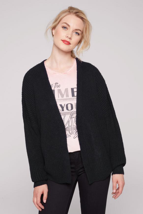 Offener Cardigan in Rippstrick