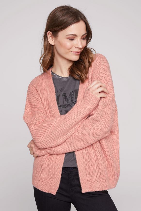 Offener Cardigan in Rippstrick