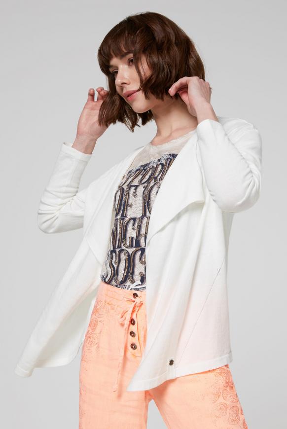 Offener Cardigan mit Pailletten-Artwork