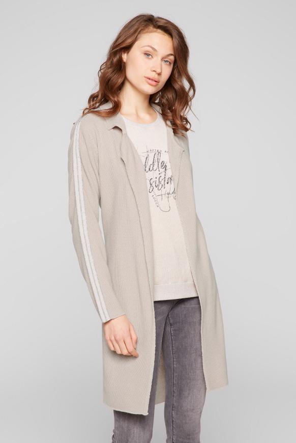 Offener Cardigan mit Tapes am Ärmel