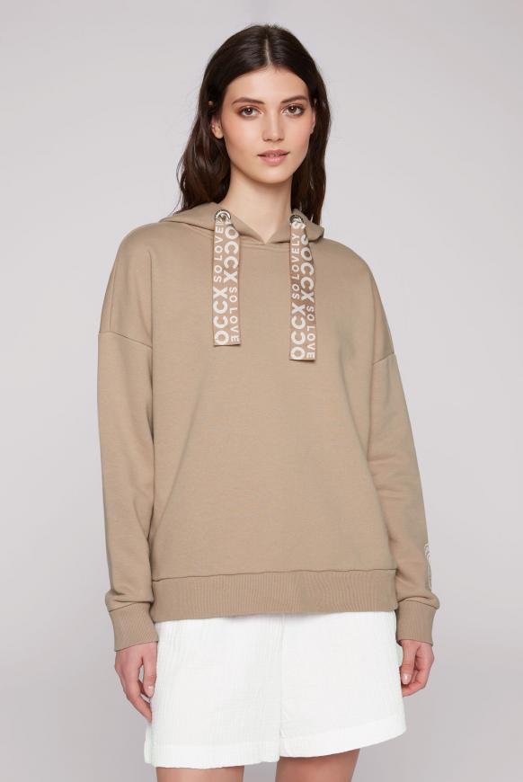 Oversized-Hoodie mit Logo-Bändern sandpaper