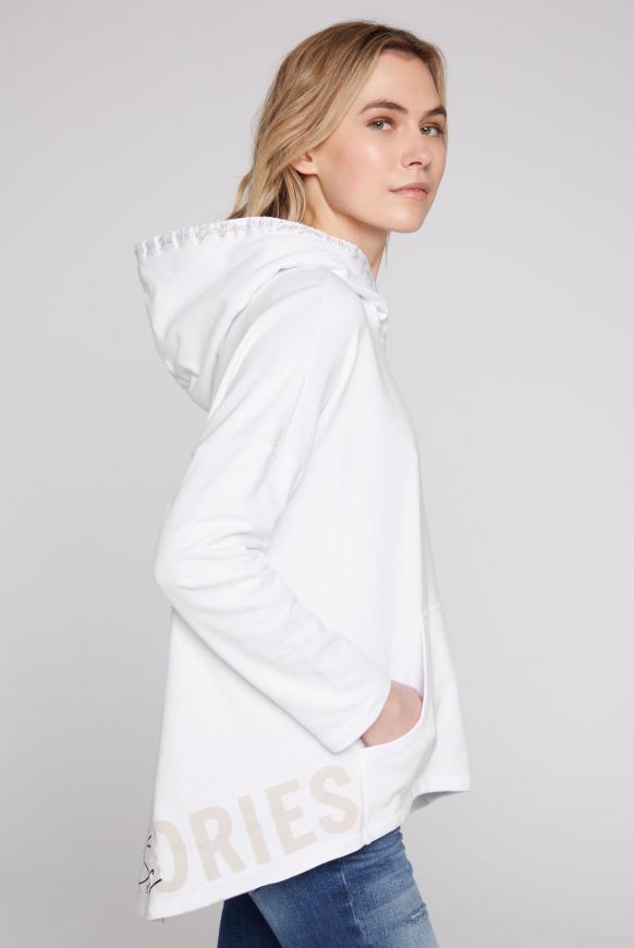 Oversized Hoodie mit Logo Saum opticwhite