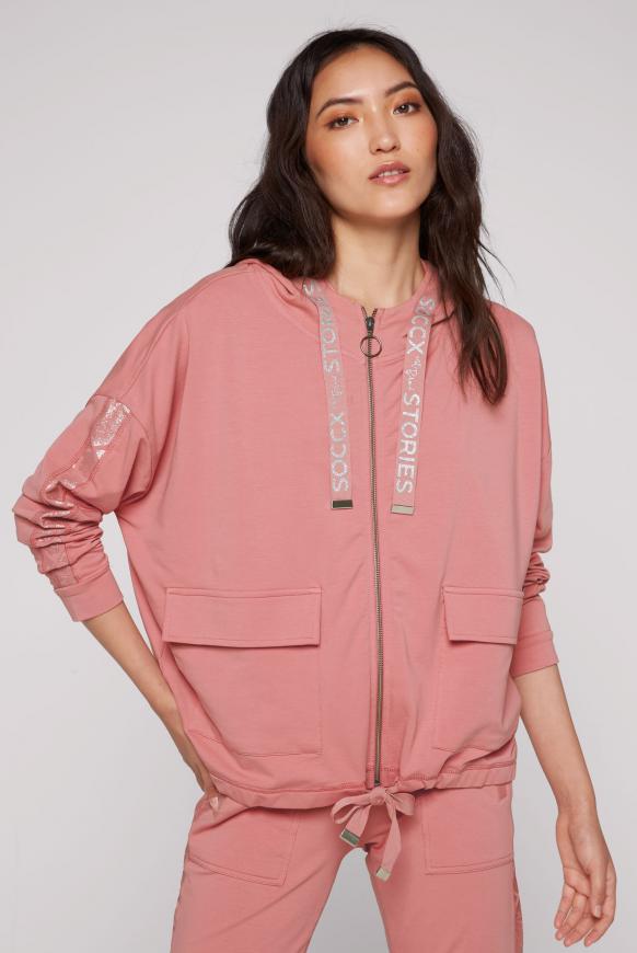 Oversized-Kapuzensweatjacke mit Taschen