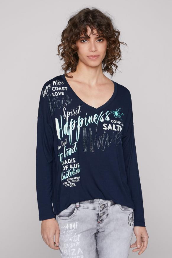 Oversized-Langarmshirt mit Artwork blue navy