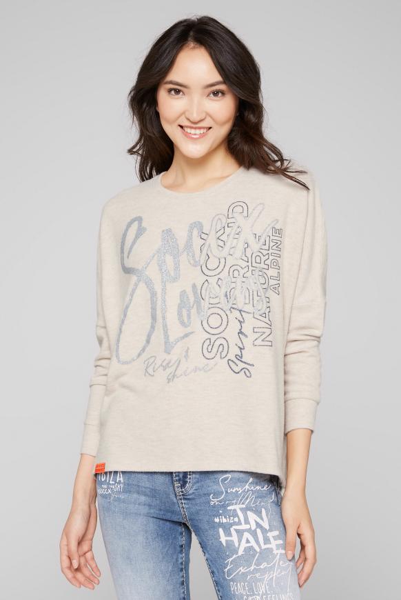 Oversized Pullover mit Glitter Print