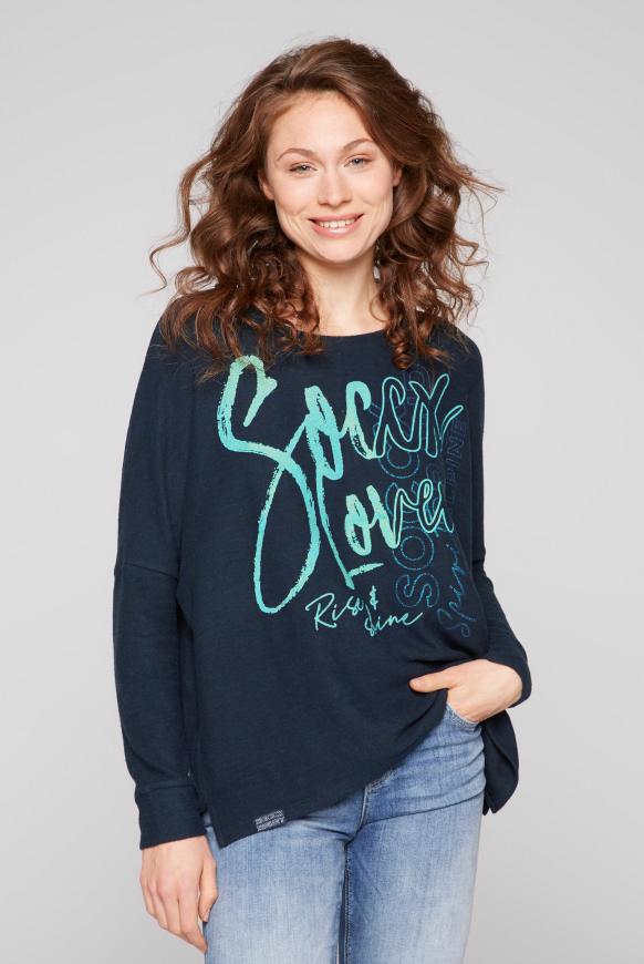 Oversized Pullover mit Glitter Print