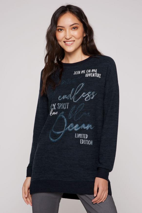 Oversized Pullover mit Glitter Print