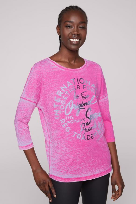 Oversized Shirt mit Ausbrenner-Effekten new pink