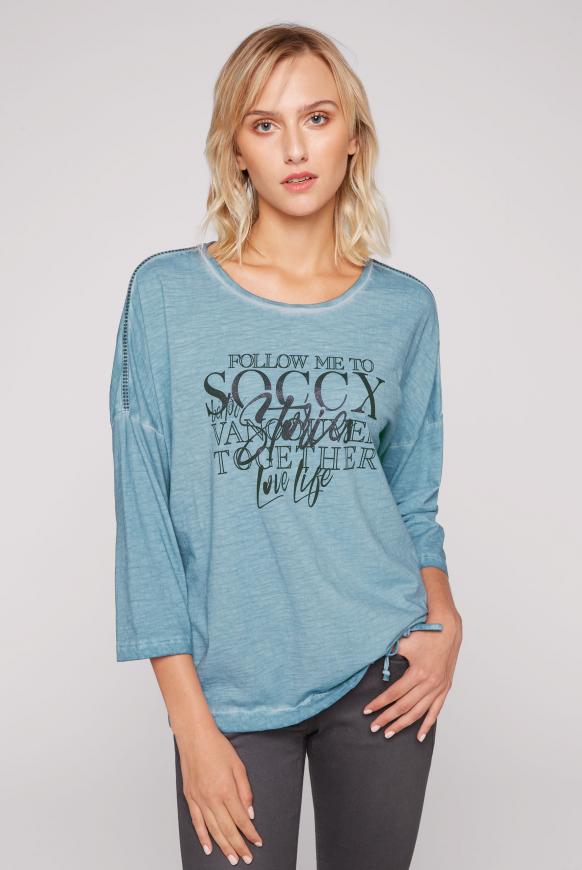 Oversized-Shirt mit Schulter-Detail und Print amazing sky