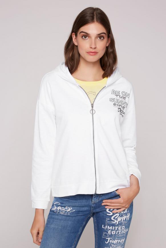 Oversized Sweatjacke mit Rücken-Print opticwhite