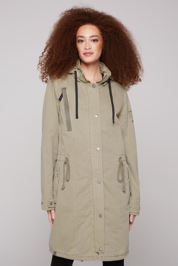 Parka mit Kapuze und Rücken-Artwork soft olive