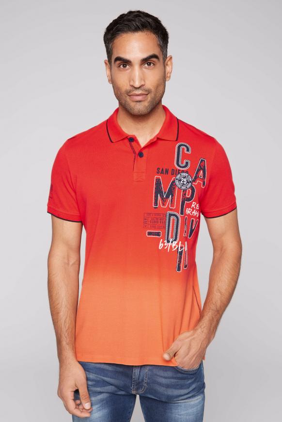 Pikee-Polo Dip Dye mit Logo Artwork sunstone / red sun